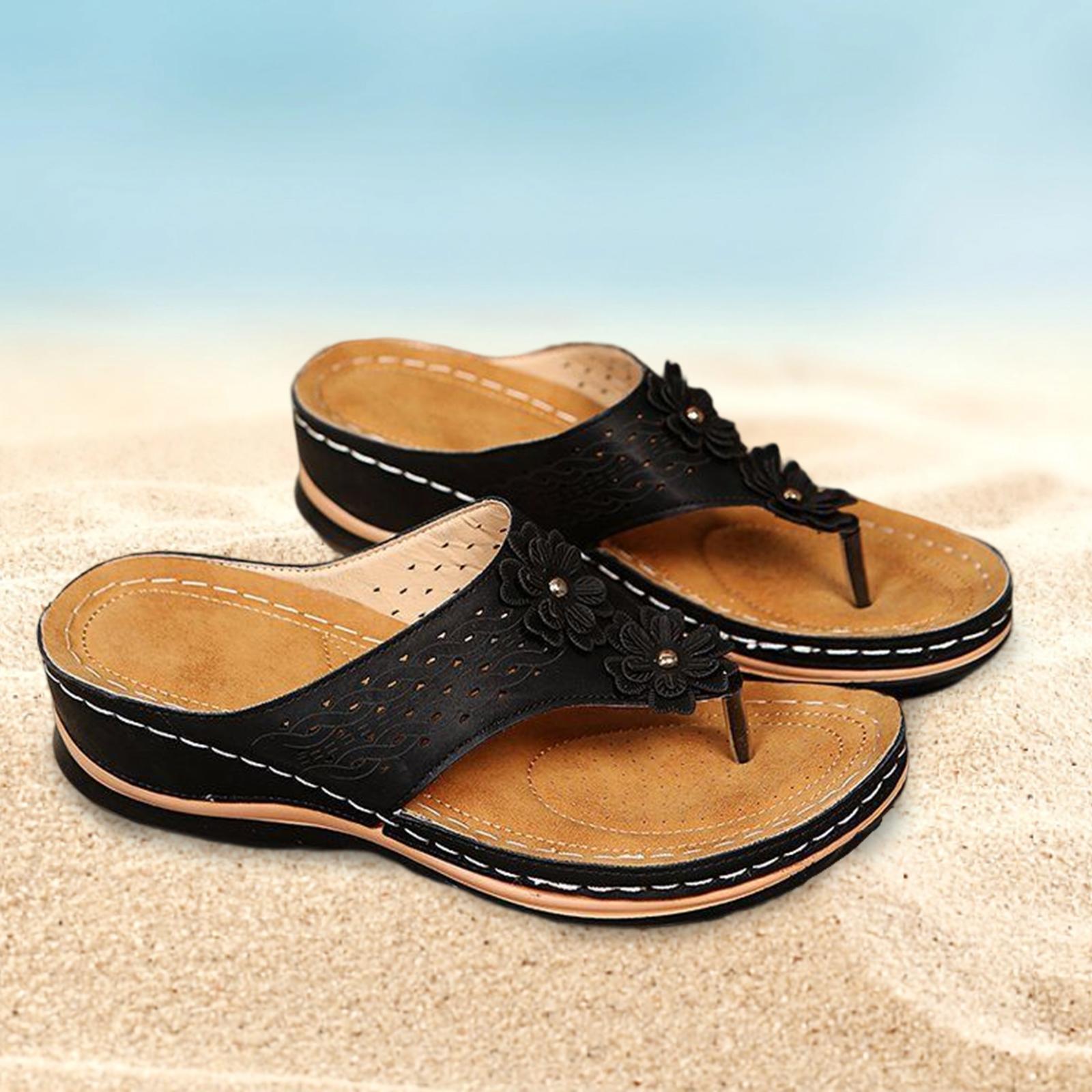 Women Sandals Ladies Anti Slip Casual Soft Flat Slippers Open Toe Flat Shoes