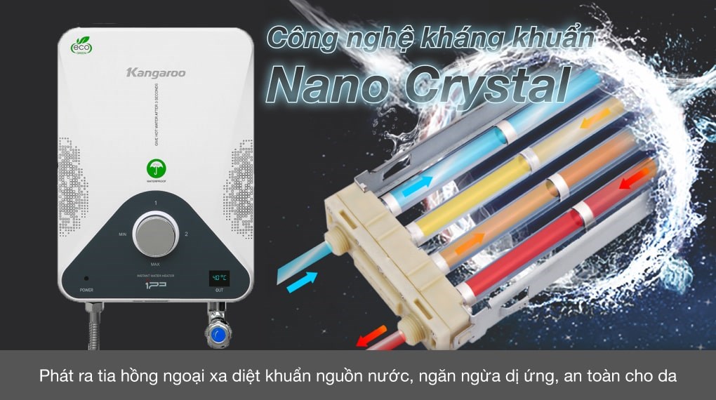 Bình nước nóng hồng ngoại xa Kangaroo KG588W - Hàng Chính Hãng