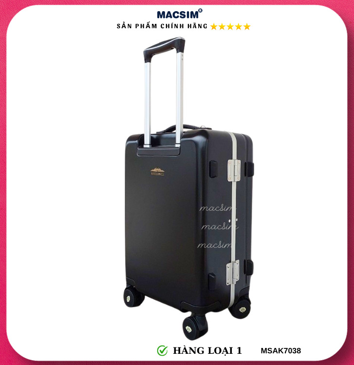 Vali cao cấp Macsim Aksen hàng loại 1 MSAK7038 cỡ 20 inch màu đen màu đỏ