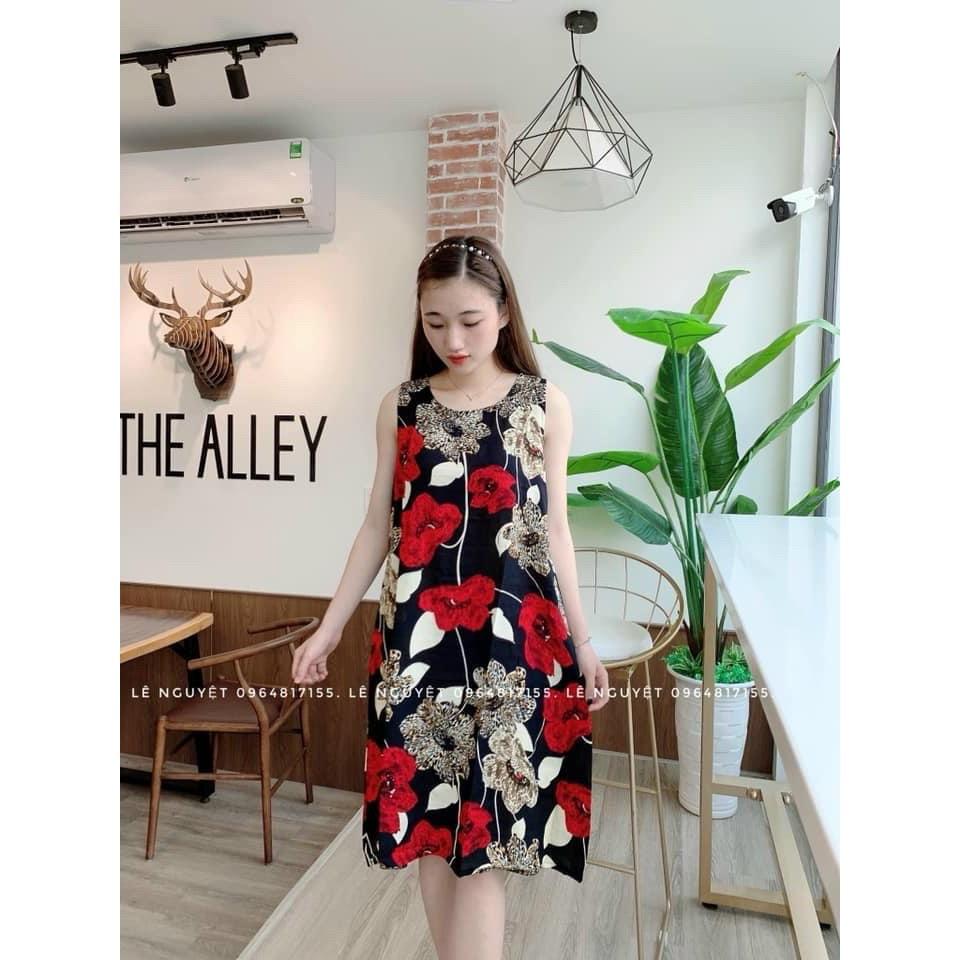 Váy bầu chất lanh mềm mại, siêu dễ thương mặc nhà và mặc ngủ thoải mái dễ chịu