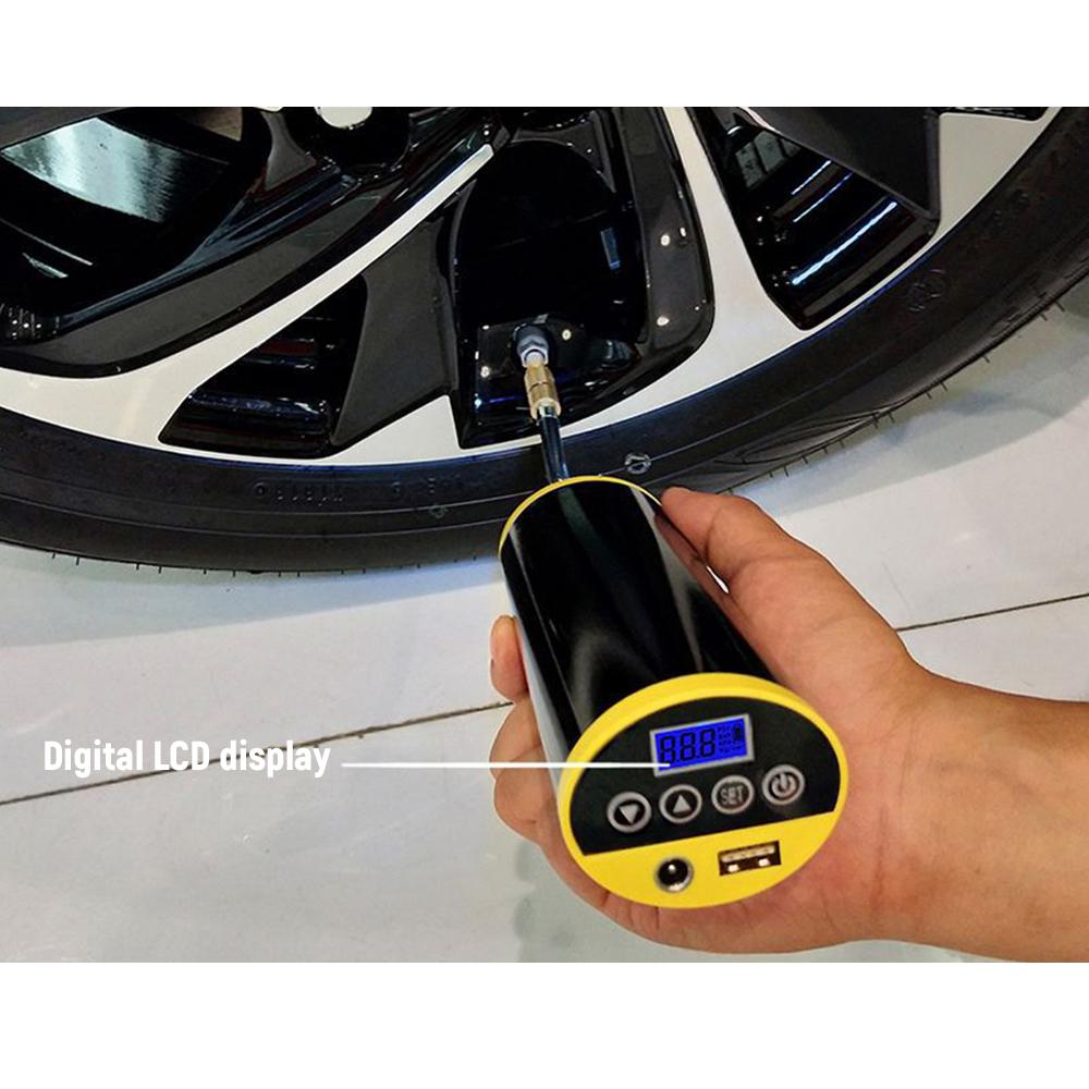 Rechargeable Digital Car Tire Pump Air Compressor Portable Mini Air Inflator Hand Held Tire Pump with Digital LCD LED