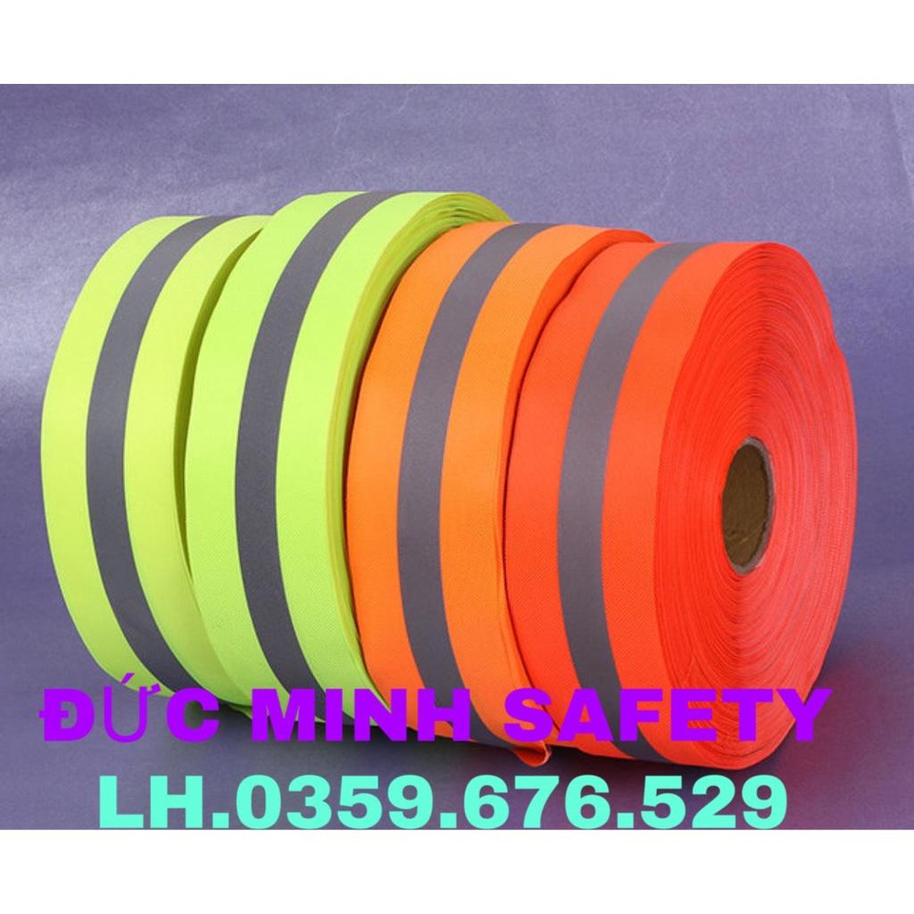 Cuộn phản quang màu xanh bản 2,5cm dài 100m sọc ghi