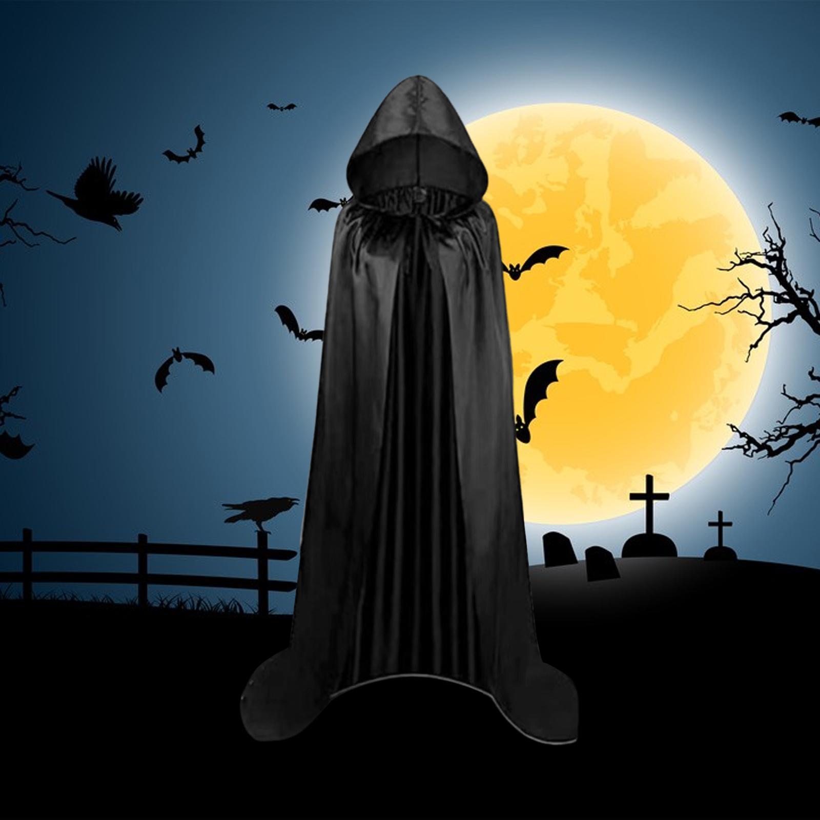 Halloween Cape Robe Party Dress up Gothic Hooded Cloak for Unisex Adults Men