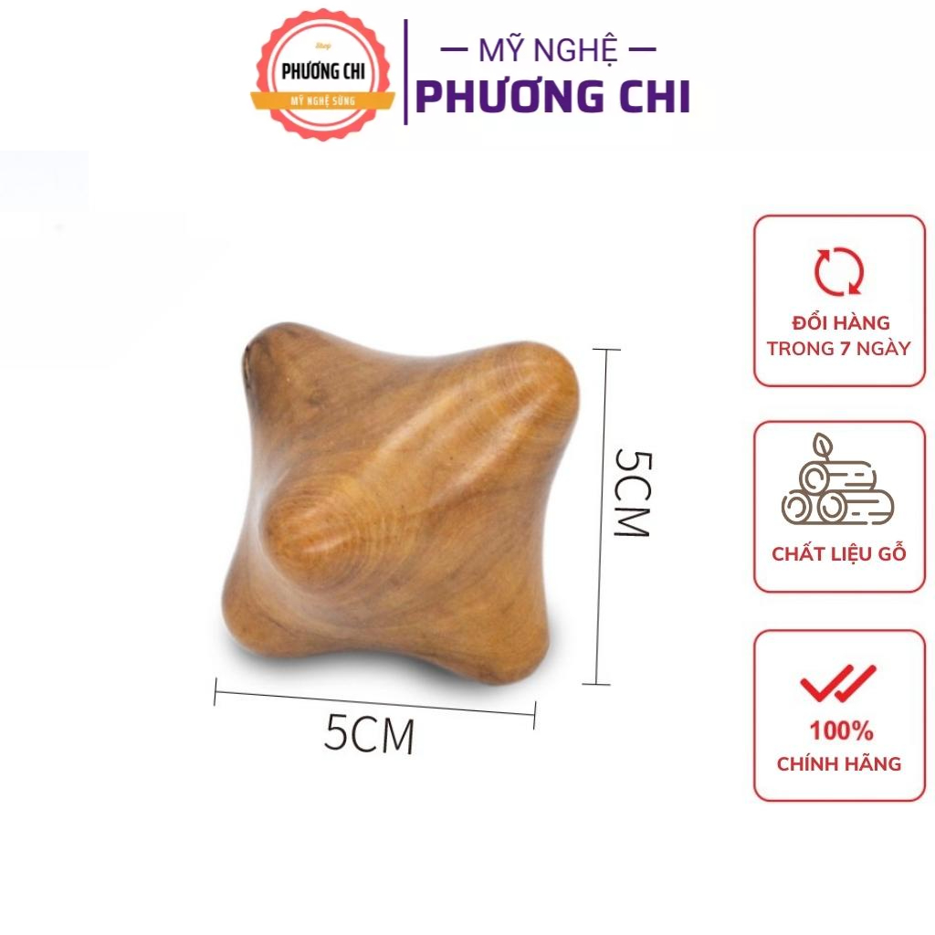 Combo 2 dụng cụ ấn huyệt lòng bàn tay hình lục giác bằng gỗ thơm giảm tê bì tay, dụng cụ massage tay | Mỹ Nghệ Phương Chi