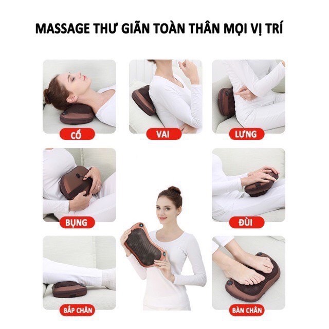 Gối massage  nhập khẩu Hàn Quốc Ayosun màu đỏ mận