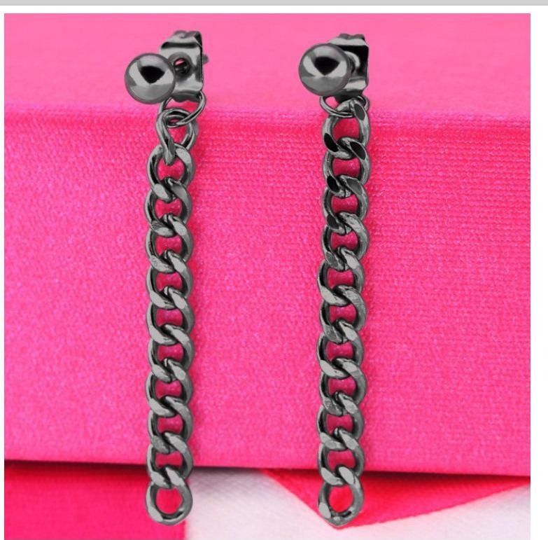 Bông Tai Nam Chuỗi Dài Chất Liệu Thép Titan Không Gỉ TT 1279 - 1 Cặp