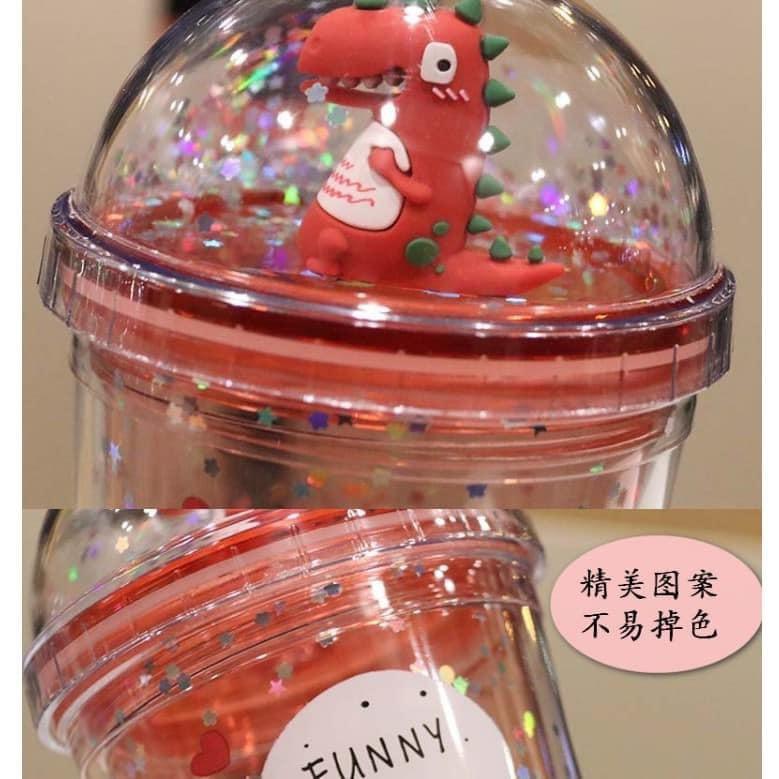 Ly Nước Kim Tuyến Khủng Long Siêu Dễ Thương 380ml