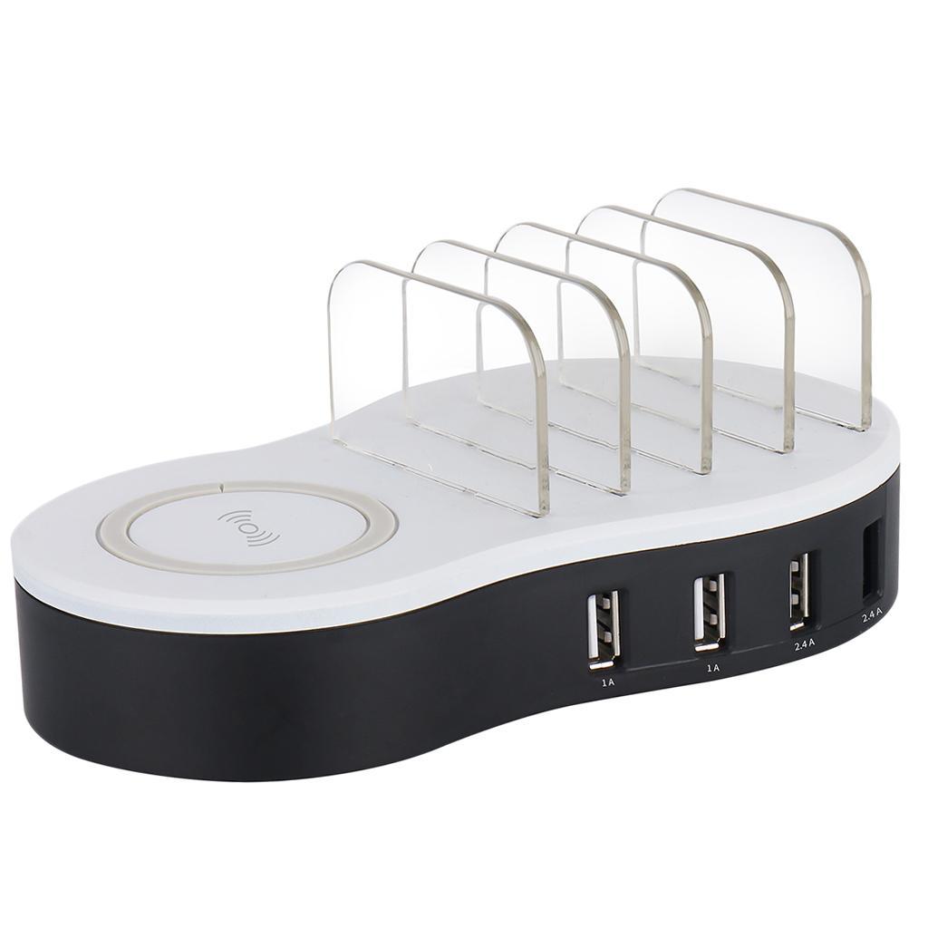 4-Port USB Charger Power Adapter Station Charging Dock Stand for US