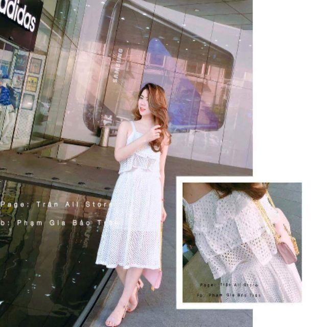 Sét đầm maxi ren
