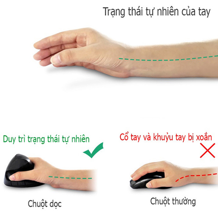 Chuột dọc không dây sạc điện cao cấp CM0002