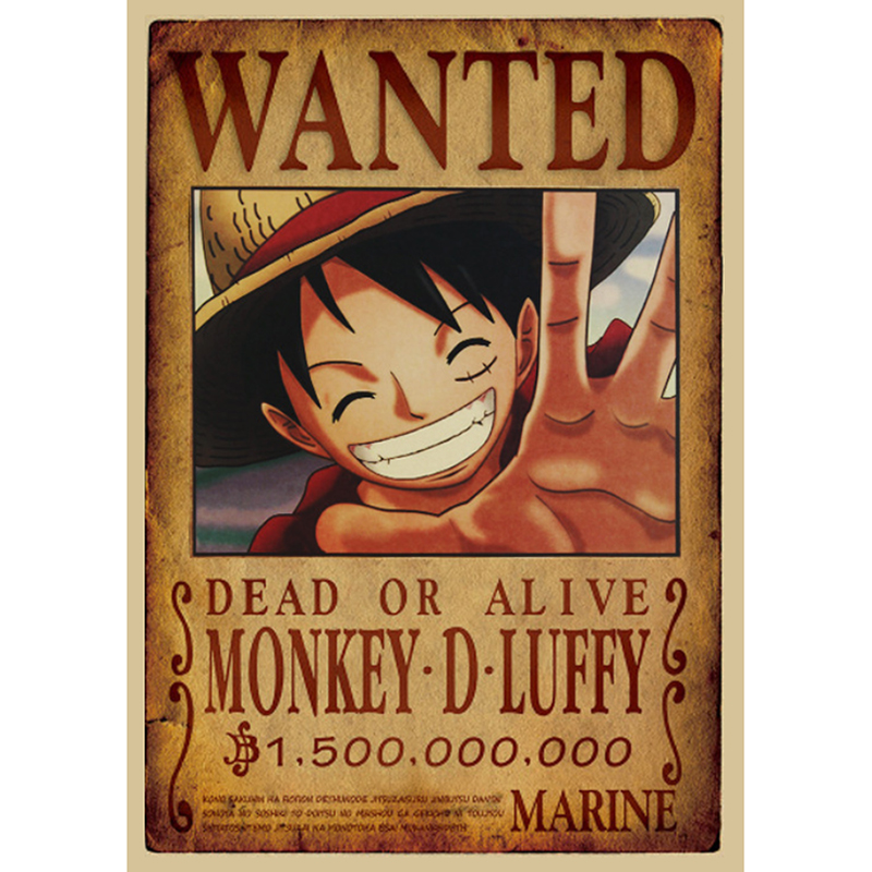 Bộ 5 Hình Poster Casiofx Truy Nã  One Piece Đảo Hải Tặc