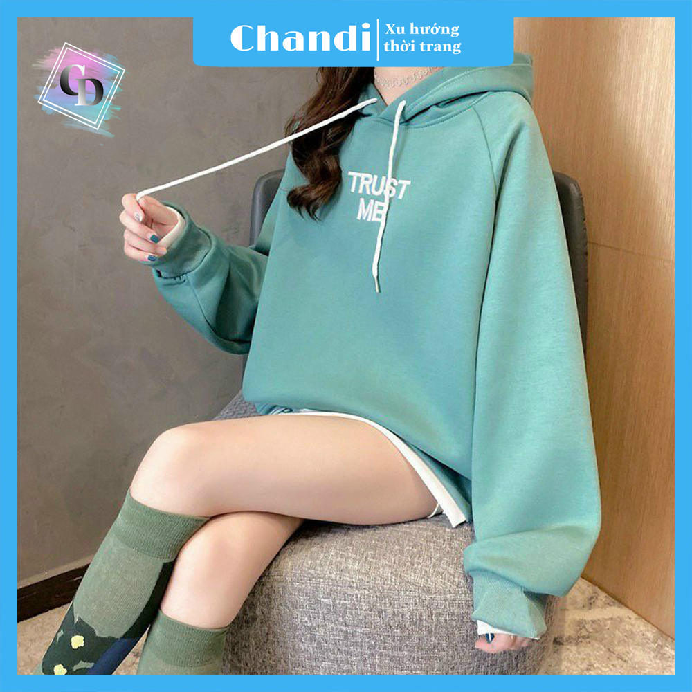 Áo khoác nữ hoodie , mẫu mới thu đông Chandi Kèm Ảnh Thật 2021 HD11