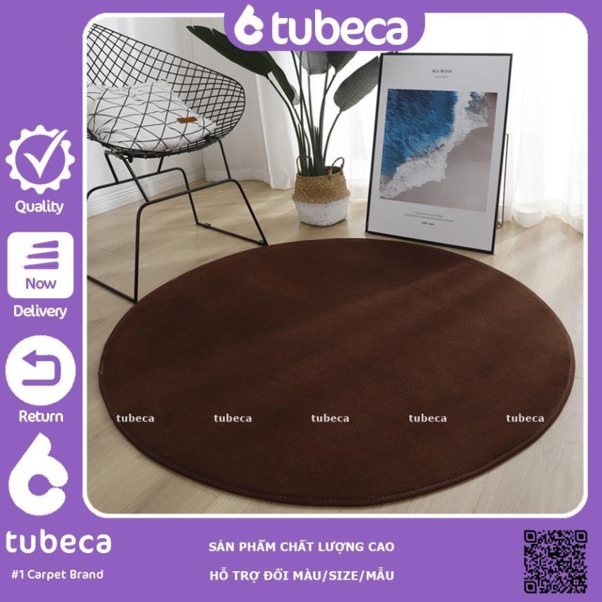 Thảm NHUNG nỉ tròn cao cấp trải sàn | màu Nâu | 80cm và 1m | TUBECA