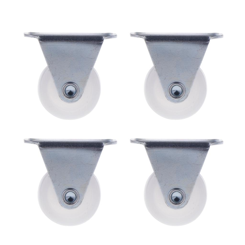 Phép Lạ Chiếu 4 1 Inch Trắng PP Cố Định Đĩa Bánh Bánh Xe 40 kg 88lbs Ngăn Kéo Tủ Xe Đẩy