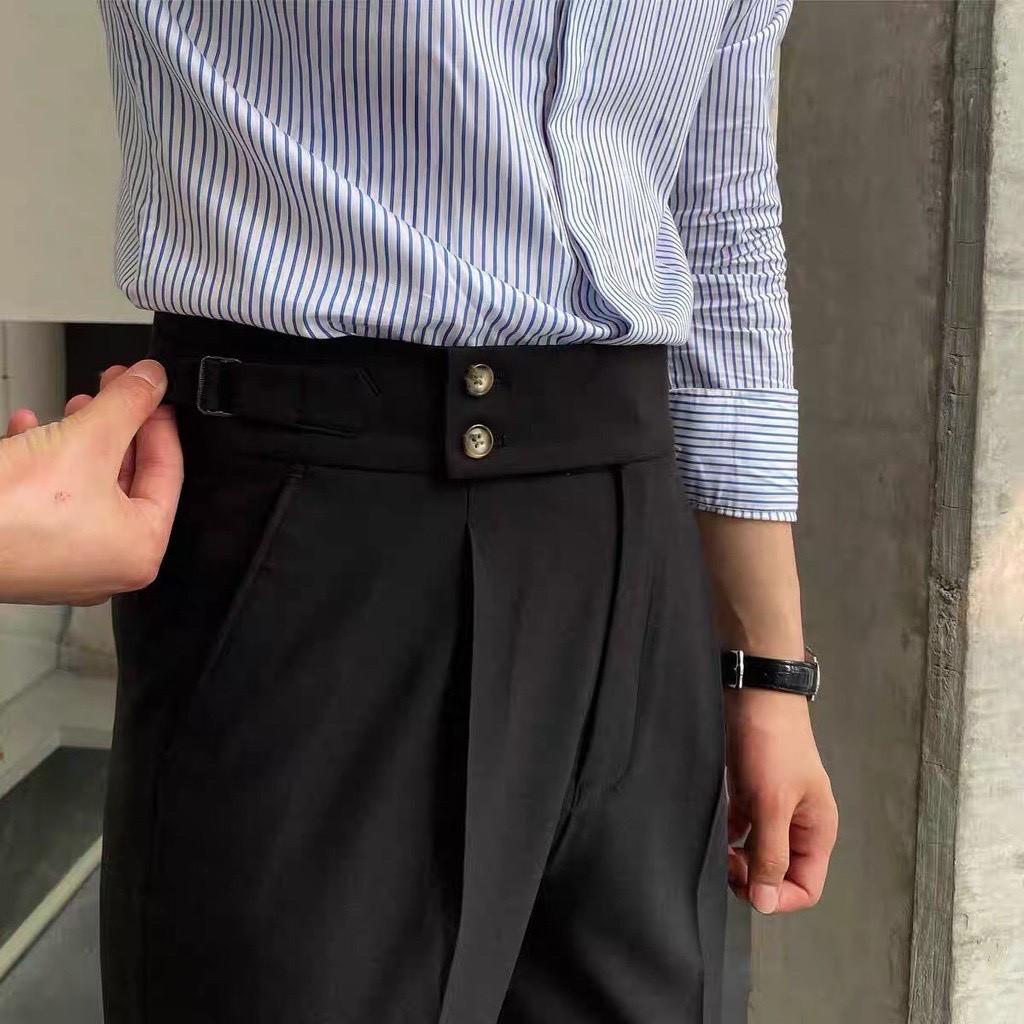 Quần baggy nam, quần cạp cao dáng Baggy ống rộng vải Hàn cao cấp, co giãn thời trang nam Menswear phong cách Hàn Quốc