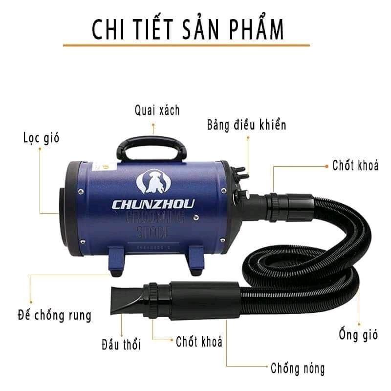 Máy sấy lông chó mèo BS-2400 Pet Dryer- Máy sấy công nghiệp-máy sấy chuyên dụng chó mèo - công suất 2200W CHUNZHOU