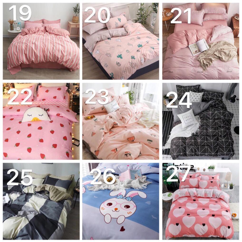 Bộ 4 Món Chăn Ga Gối Cotton Poly | Hàng nhập khẩu hỗ trợ bo chun