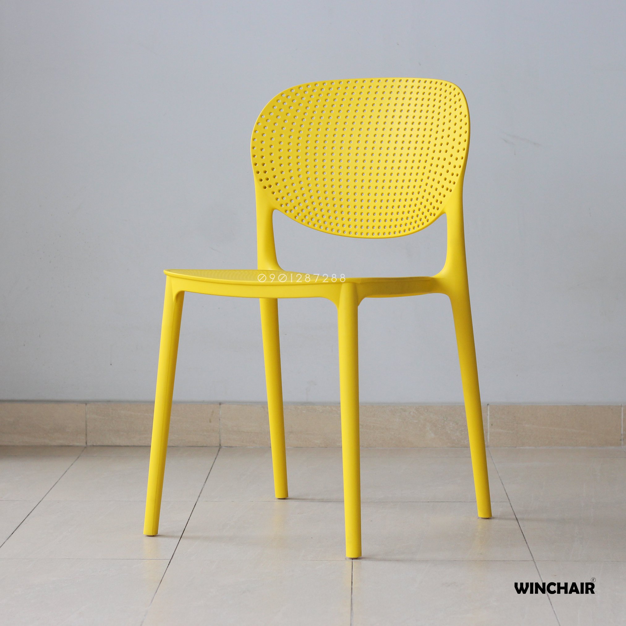 Ghế Nhựa Đúc Cafe Sân Vườn Ponny Chair WC018 - Nhựa PP Đúc Nguyên Khối Dạng Lỗ Lưới - Chịu Nhiệt Nắng Mưa Cực Kỳ Tốt