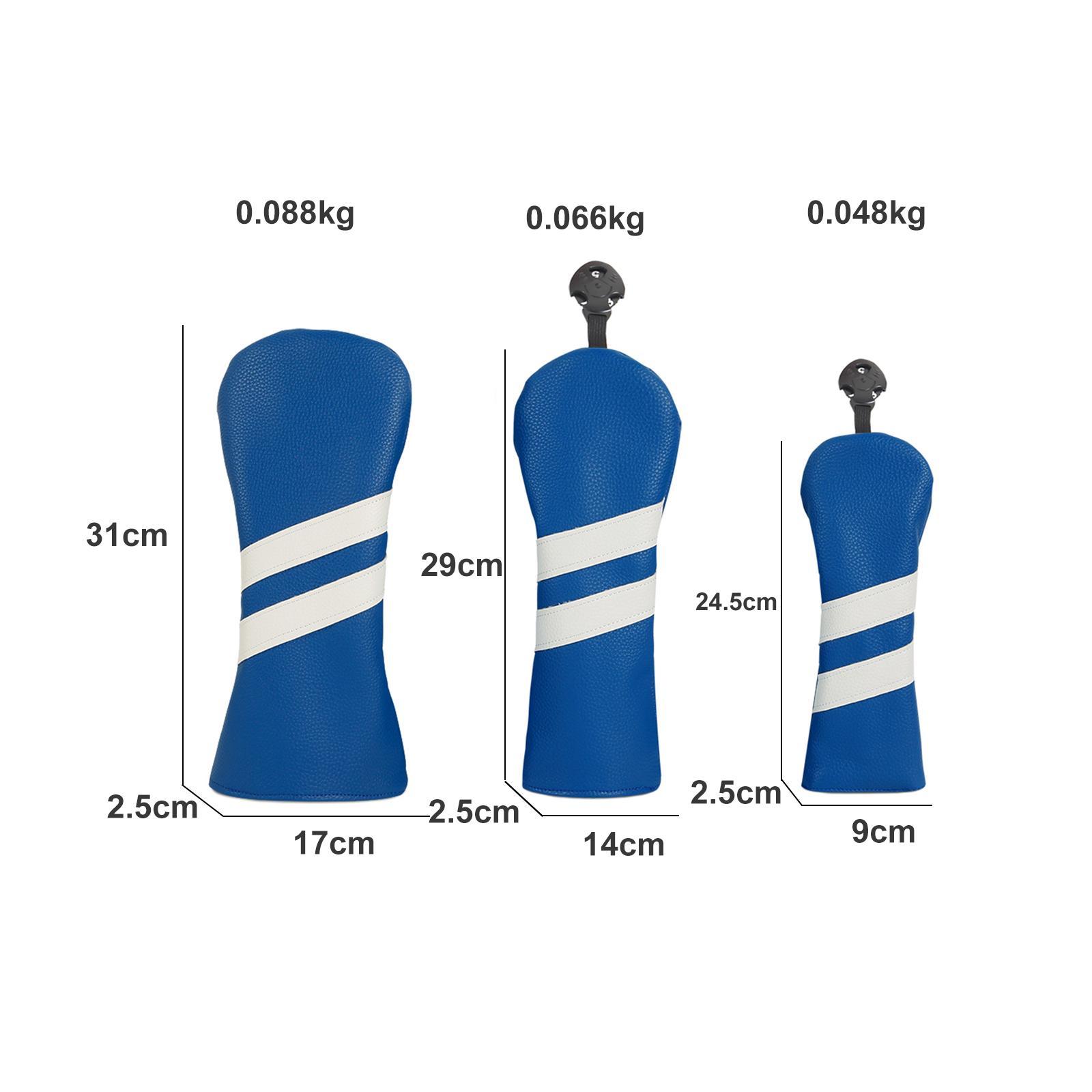 3Pcs Golf Wood Headcovers Golf Club Head Cover Portable Golf Driver Head Covers Protector Golf Club Protectors for Golfer Sports Accessories