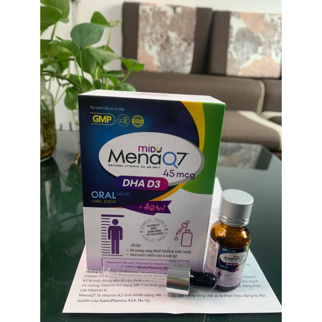 MIDU MENAQ7 DHA D3, hỗ trợ phát triển chiều cao, thị lực và não bộ, hỗ trợ phòng còi xương ở trẻ