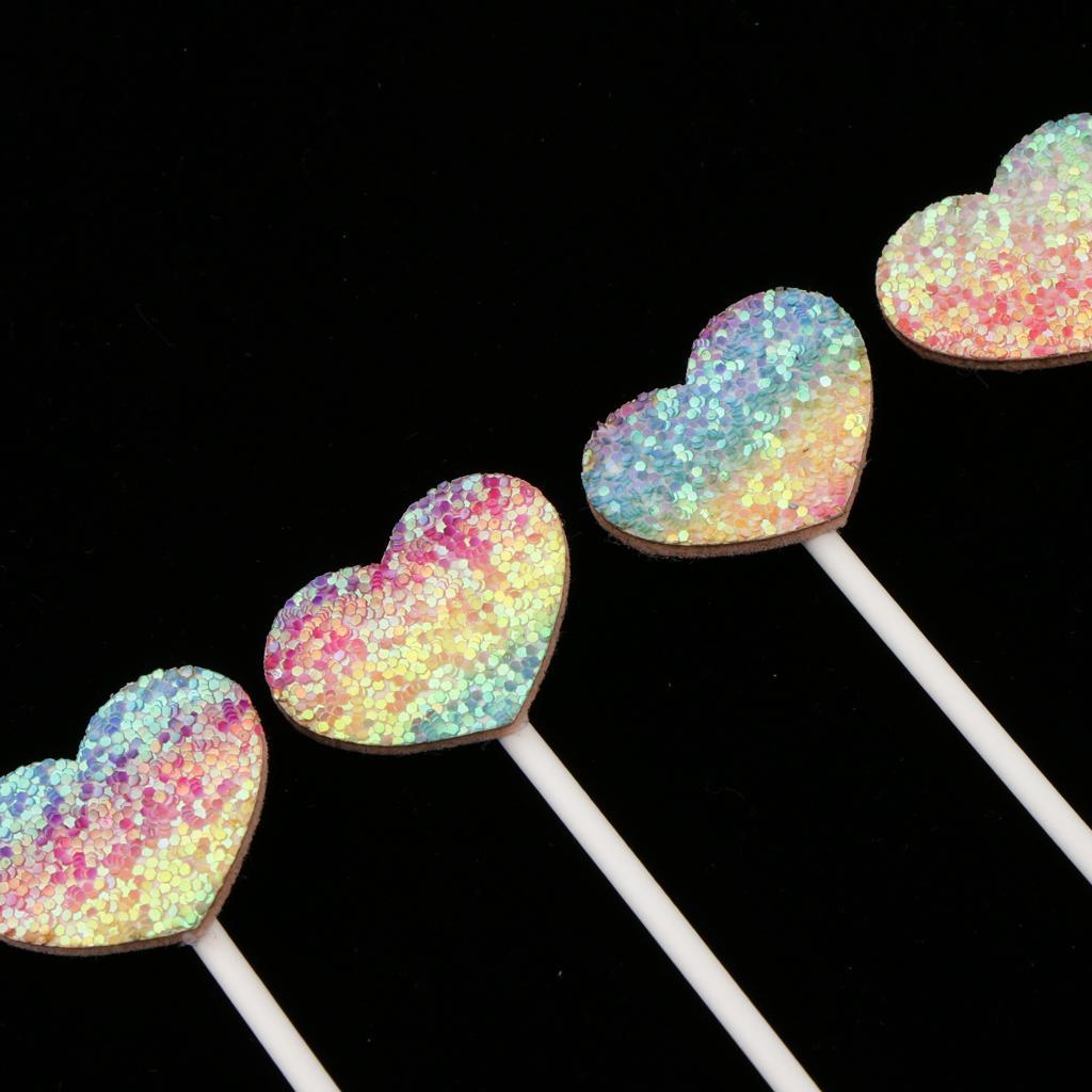 5 Pieces Cake Topper Insert Sticks Wedding Party Cake Decoration Heart