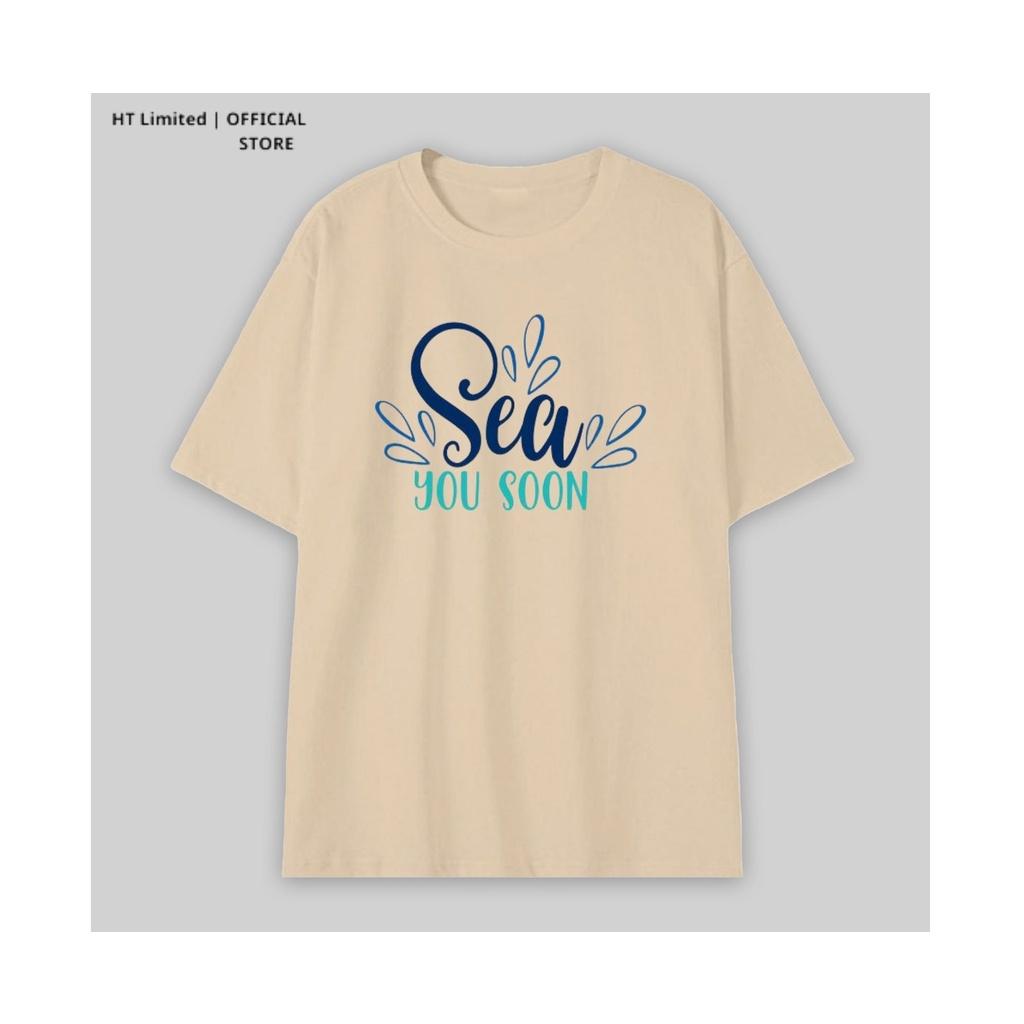 Áo thun thiết kế Unisex họa tiết sea you soon basic local brand, Cotton Cao Cấp 100%