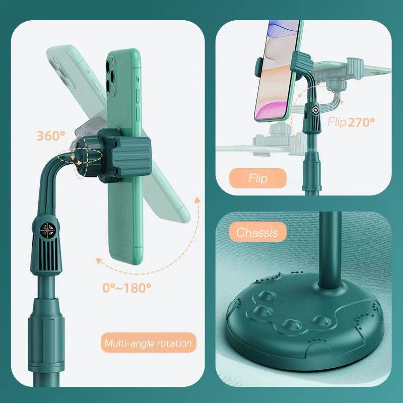 Giá đỡ điện thoại di động Goojodoq để bàn xoay 360 độ có thể điều chỉnh độ cao hai chức năng để đặt máy tính bảng