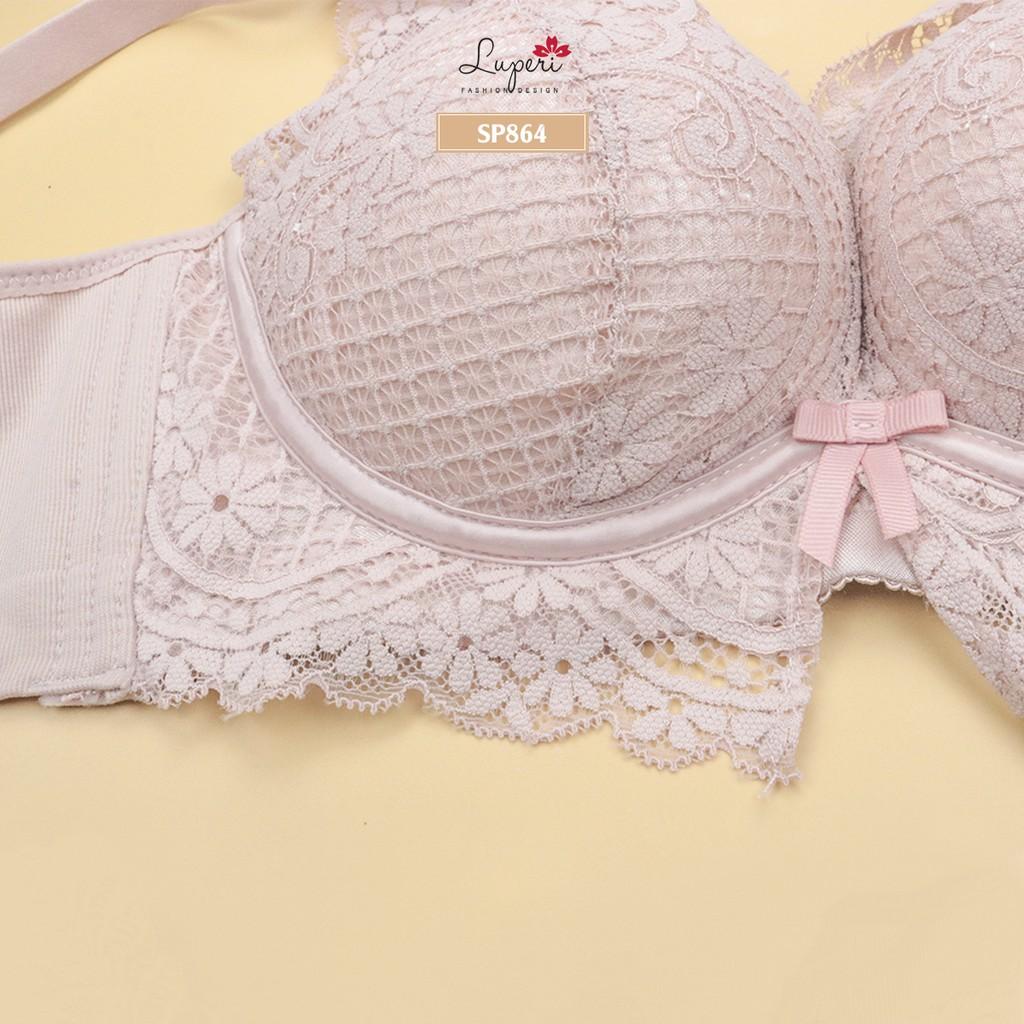 Áo Lót Nâng Ngực Nữ Không Gọng Cao Cấp LUPERI LUAL864 Siêu Nâng Quả Đắp Ren Phù Hợp Cho Nàng Ngực Nhỏ Và Vừa