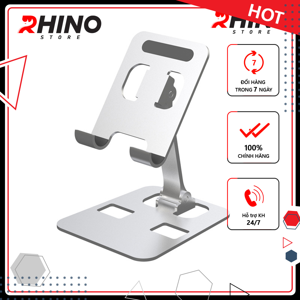 Giá đỡ, kệ đỡ điện thoại Rhino KP902 bằng thép để bàn tiện lợi có thể gấp gọn - Hàng chính hãng