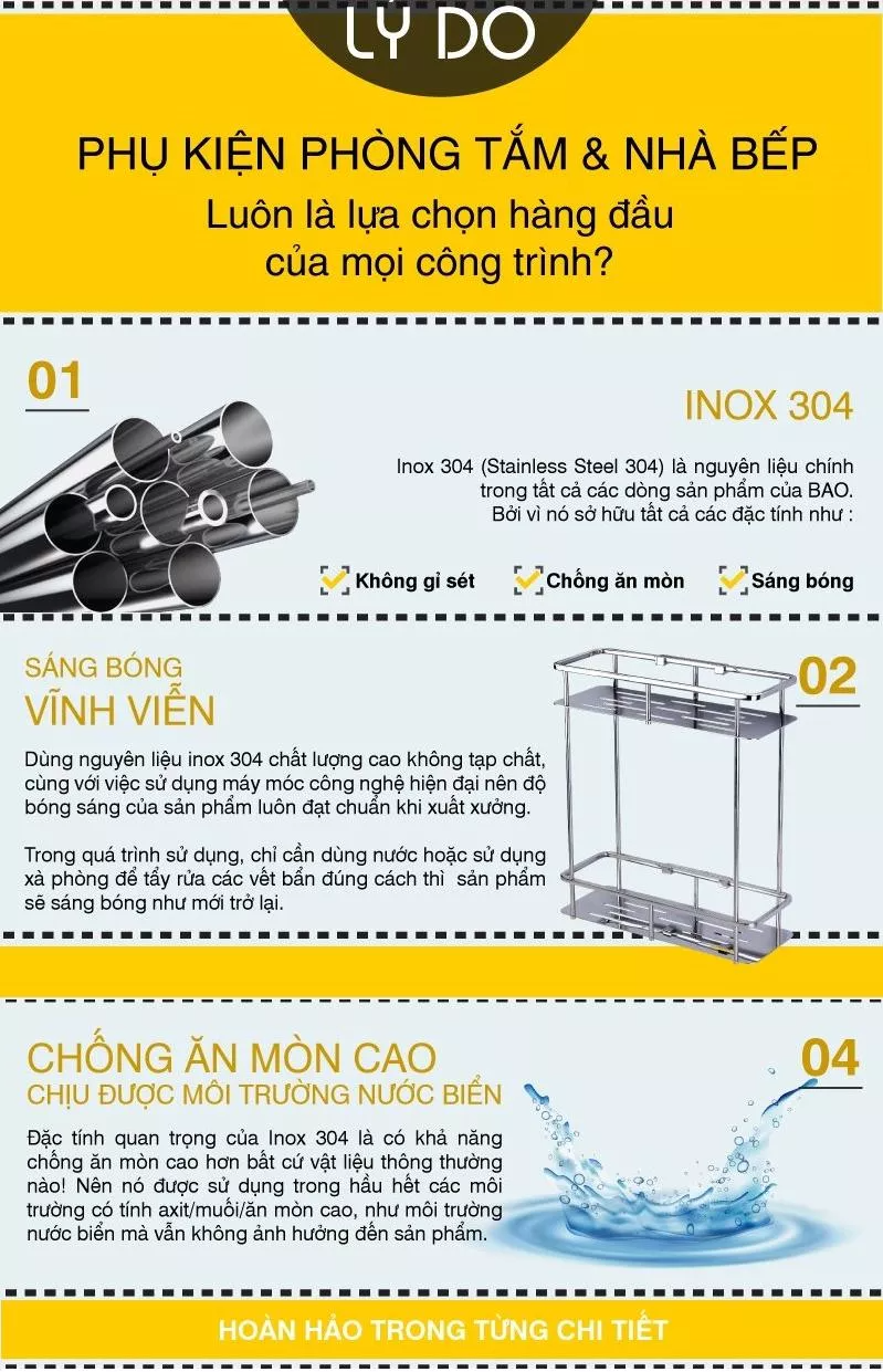 Giá treo khăn đôi Inox SUS 304 Cao cấp Tinh tế - Huy Tưởng