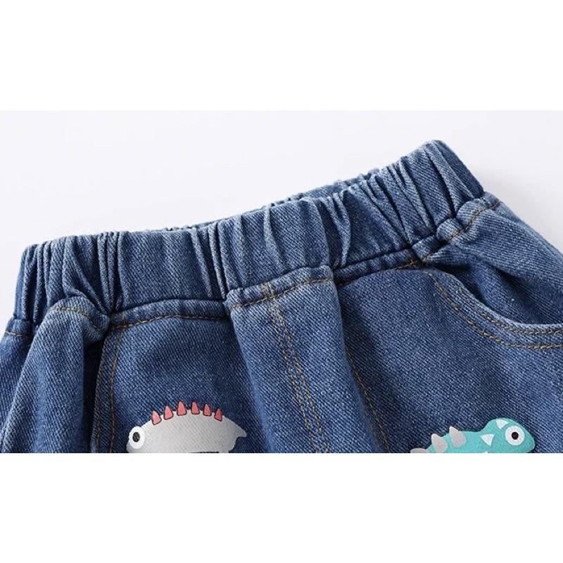 Quần short jean bé trai WELLKIDS, quần bò cho bé hoạ tiết hoạt hình (Kz3310