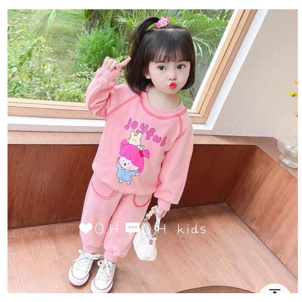 Bộ đồ ngủ cotton 100% thời trang thu đông cho bé gái