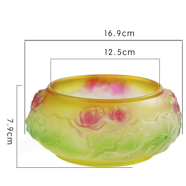 Lư Hương Lưu Ly Hoa Sen Nổi Rất Đẹp,Lư Tụ Thuỷ(đường kính 16.9cm