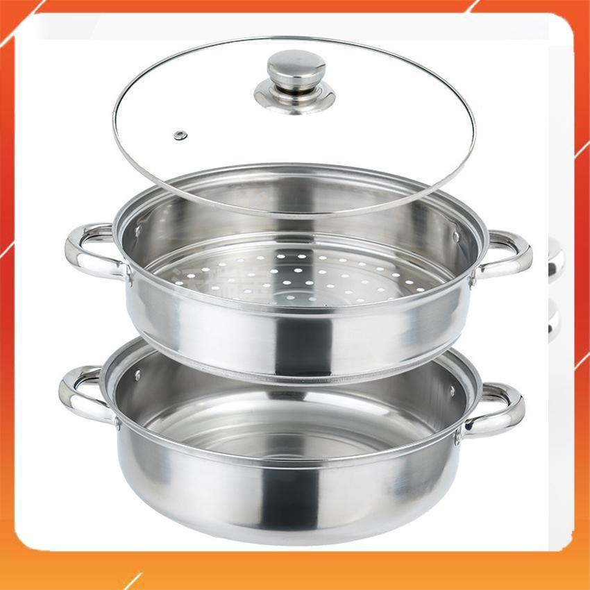 Nồi lẩu kèm xửng hấp inox 2 tầng đa năng