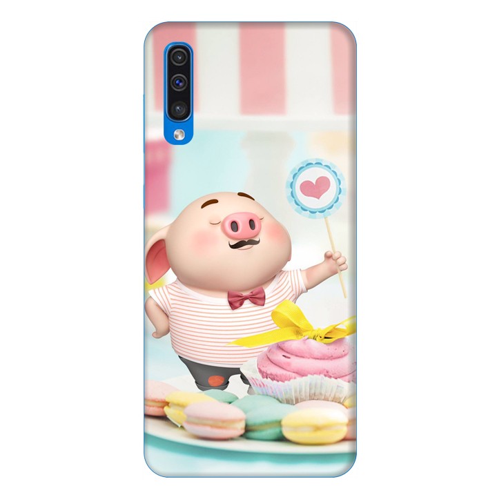 Ốp lưng dành cho điện thoại Samsung Galaxy A50 hình Heo Con Ăn Bánh - Hàng chính hãng