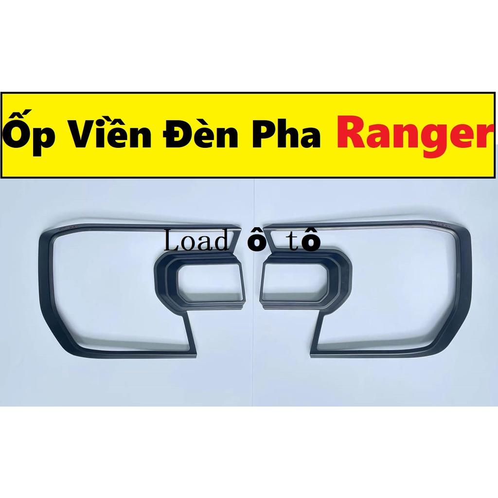 Ốp Viền Đèn Pha Đen Ford Ranger 2023 Đủ Các Bản XLS, XLT, Wildtrak Mẫu Màu Đen Mờ Cao Cấp
