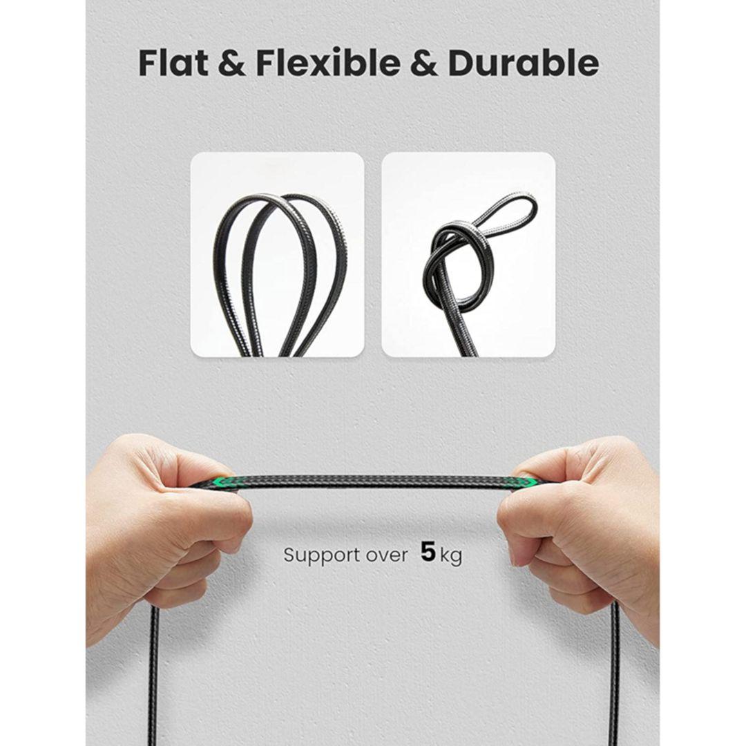 Ugreen UG40165NW189TK 10m 10Gbps 600mhz dây dẹt Nylon Braided Màu Đen Cáp mạng Cat7 - HÀNG CHÍNH HÃNG