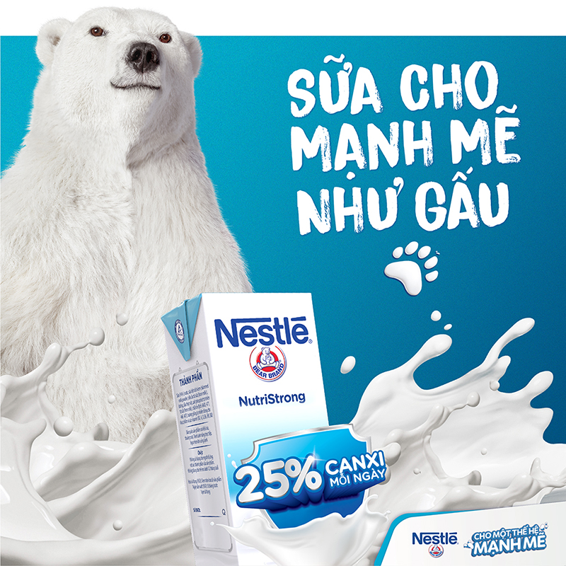 [PHIÊN BẢN THẺ CÀO MỖI LỐC] Thùng 48 hộp sữa Nestlé Gấu có đường (48x180ml)