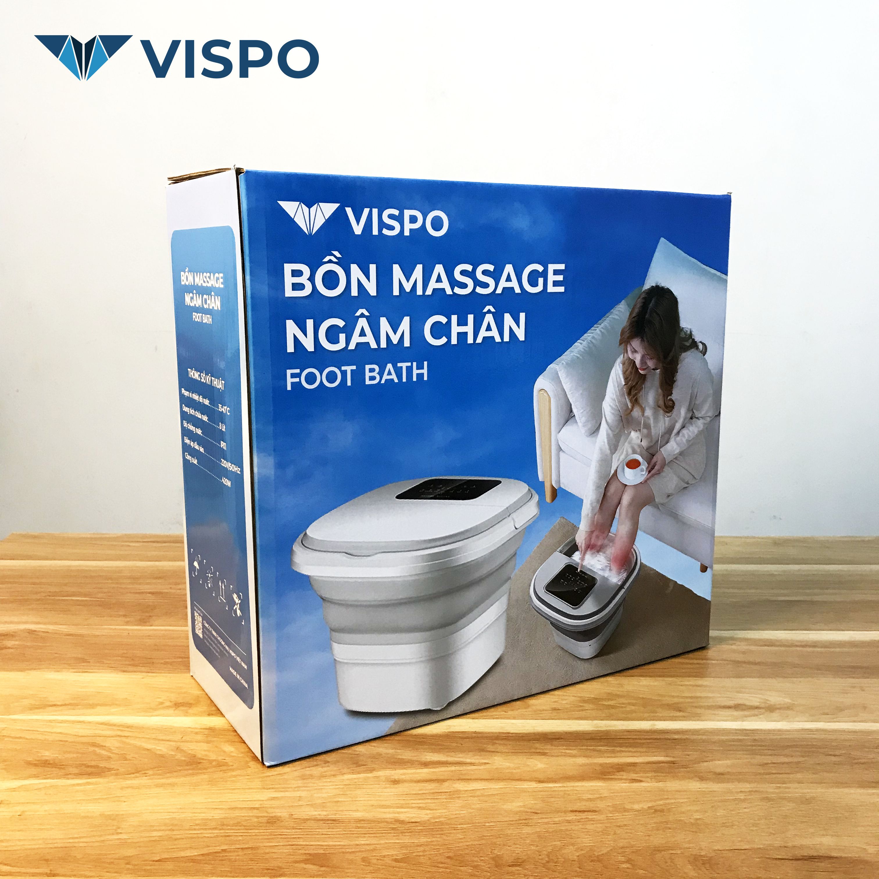 Bồn Ngâm Chân, Massage Đa Năng VISPO BN21 Tự Động Làm Nóng Và Giữ Ấm Nước,  Có Điều Khiển Cầm Tay - Máy Massage Chân