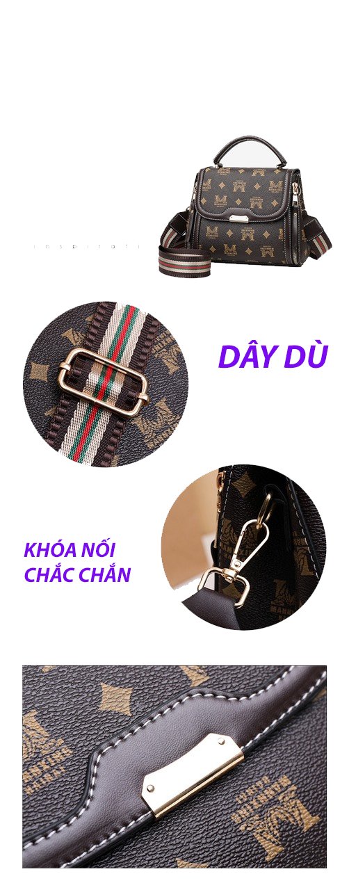 Túi đeo chéo, túi xách nữ công sở nữ họa tiết phong cách Hàn Quốc TN200