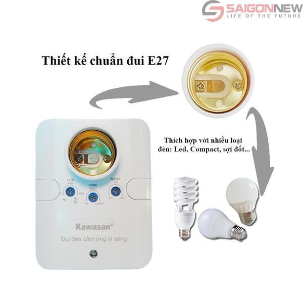 Đui Đèn Cảm Ứng Vi Sóng Kawasan RS686C - HÀNG CHÍNH HÃNG