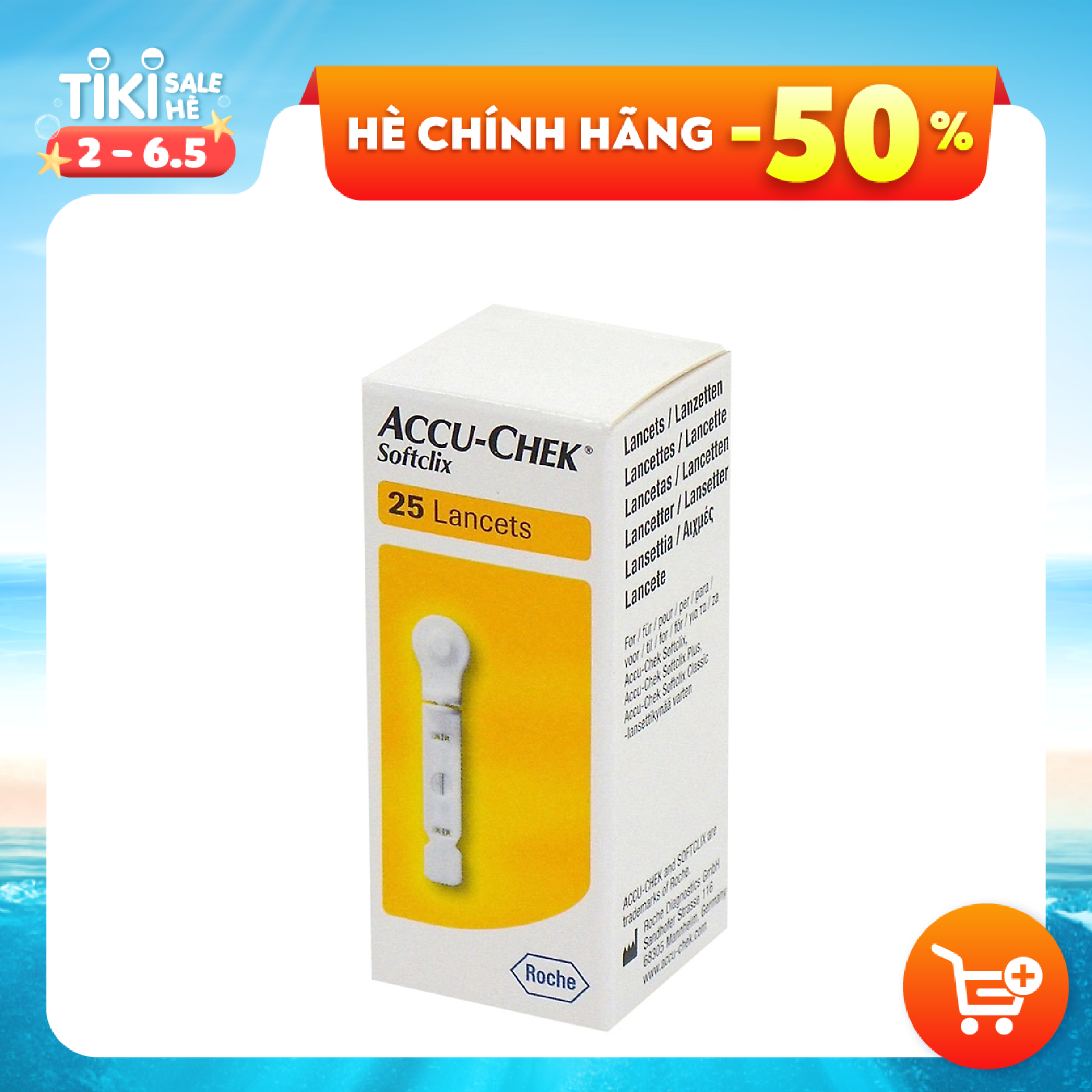 Hộp 25 Kim Lấy Máu Accu-Chek SoftClix Chính Hãng Roche, Dùng Cho Máy Accu-Chek Active &amp; Instant