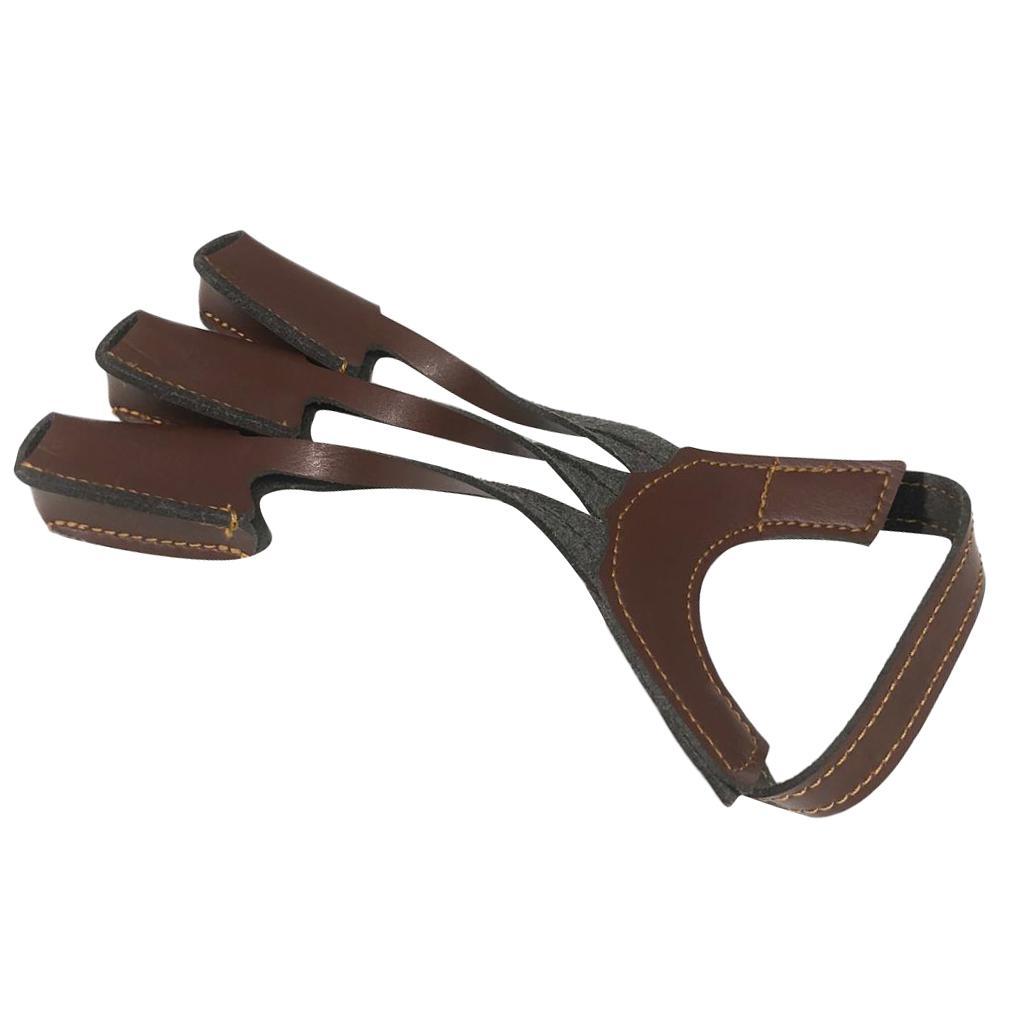 Leather 3 Finger Archery Glove Outdoor Hunting Finger Tab Guard Protector Archery Accessories