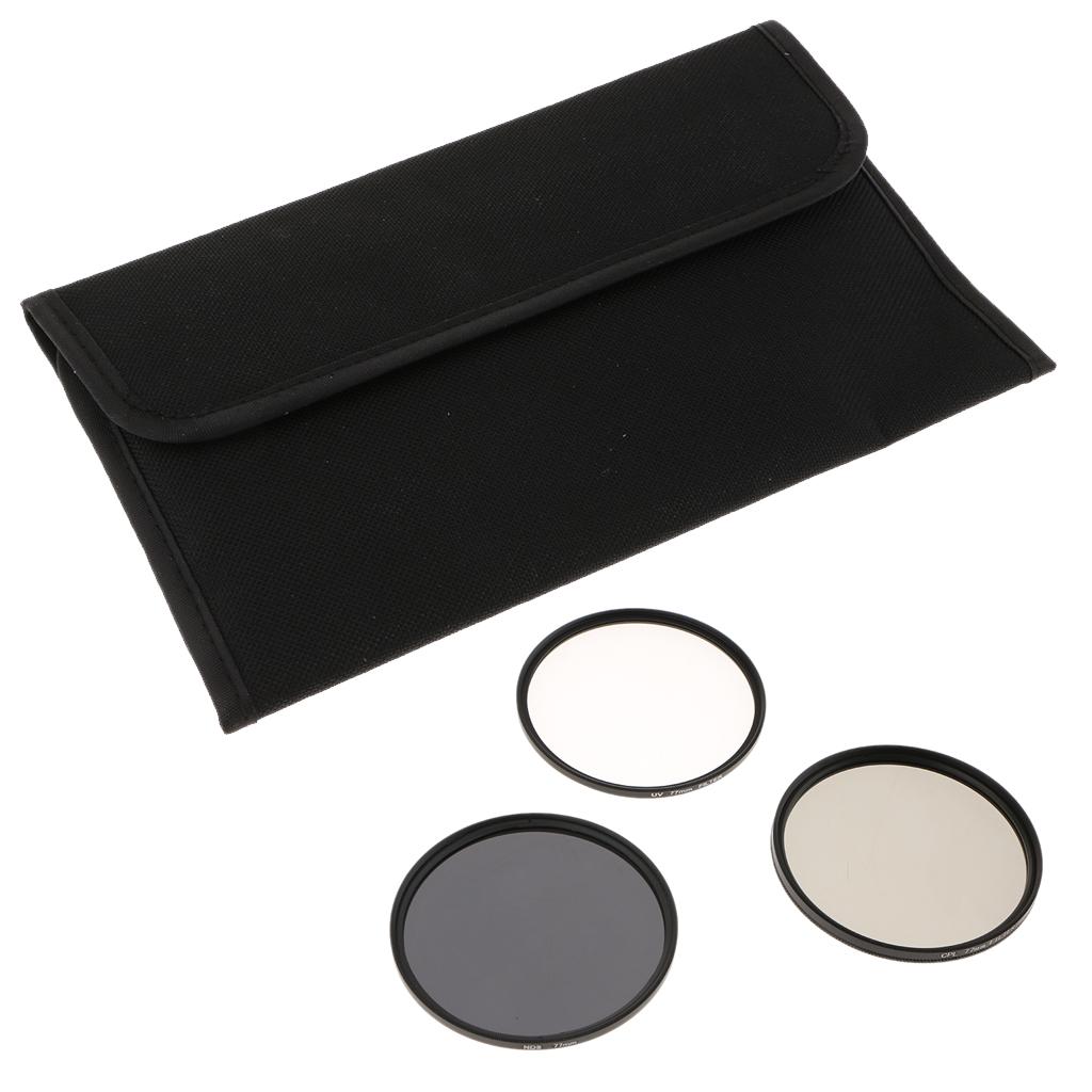 77mm Kỹ Thuật Số Bộ Lọc TIA UV, CPL/Tròn Polarising, ND8 với Túi Bảo Quản