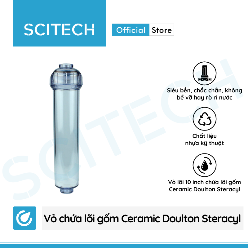 Vỏ lõi gốm Ceramic Doulton Steracyl 10 inch kèm 2 co nối - Hàng chính hãng