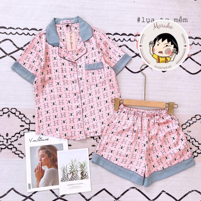 Bộ ngủ Choco Pijama lụa tơ mềm - Set quần đùi