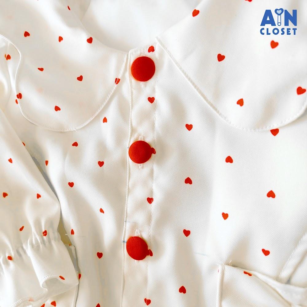 Áo Khoác bé gái hoạ tiết Tim Nhí Đỏ Tuytsi - AICDBG3CHWEF - AIN Closet