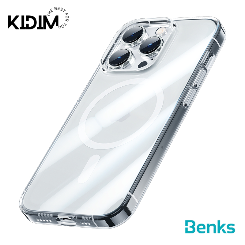 Ốp lưng Mag Safe trong suốt Benks hỗ trợ sạc Mag Safe cho iPhone14 Pro Max/14 Pro/14 Plus/14-Hàng chính hãng