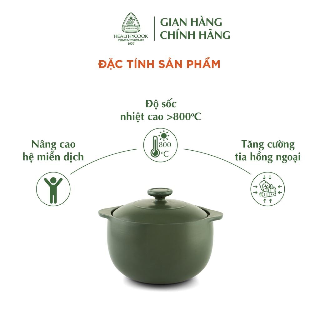 Nồi Sứ Dưỡng Sinh Minh Long Healthy Cook Vesta 2.0 L - Dùng Cho Bếp Từ