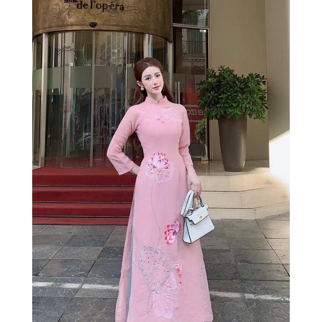 Áo dài cách tân tơ mộc 4 tà cao cấp đẹp sang chảnh. áo dài tết đẹp nhẹ nhàng bay tà hàng thiết kế cao cấp giá rẻ